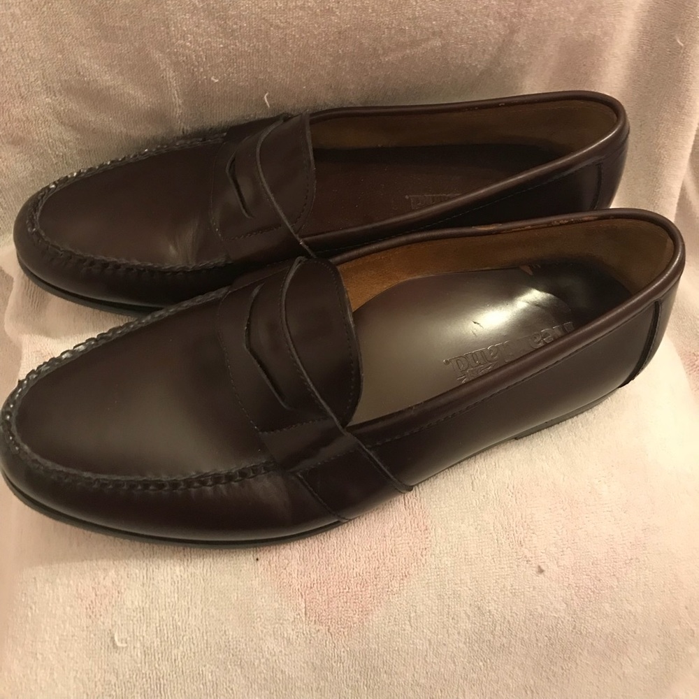 Brown leather penny loafers